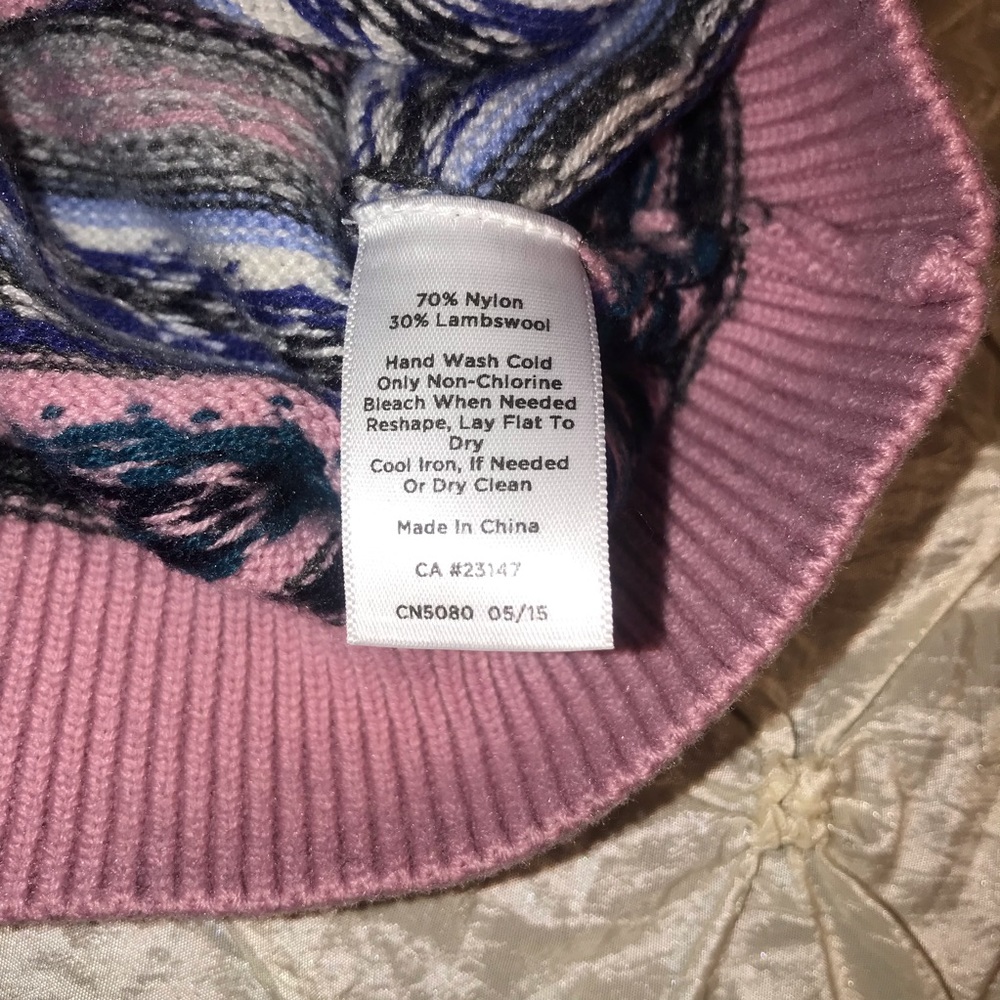 Talbots Pink Gray Patterned Sweater - image 4